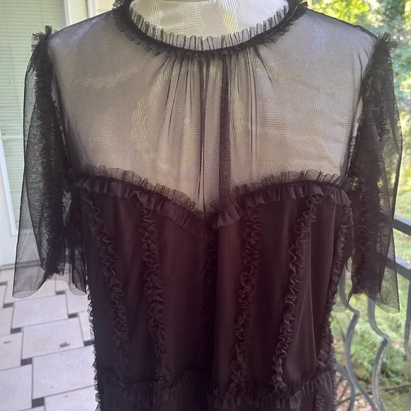 Boden Black Flutter Sleeve Maxi Gown. Size 14R. NWT. - Picture 2 of 11